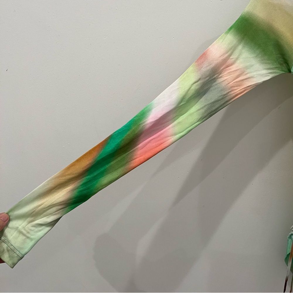 NWT Siedres Maxi Dress Arni Rainbow Tie Dye Abstract Long Sleeve Cutout size S - Picture 5 of 11